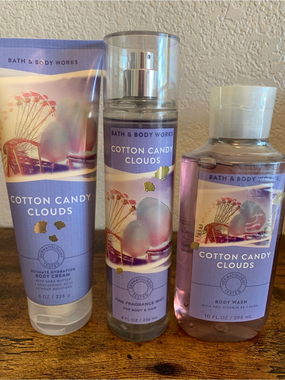 Bath & Body Works Cotton Candy Clouds Body Cream, Mist, & Wash